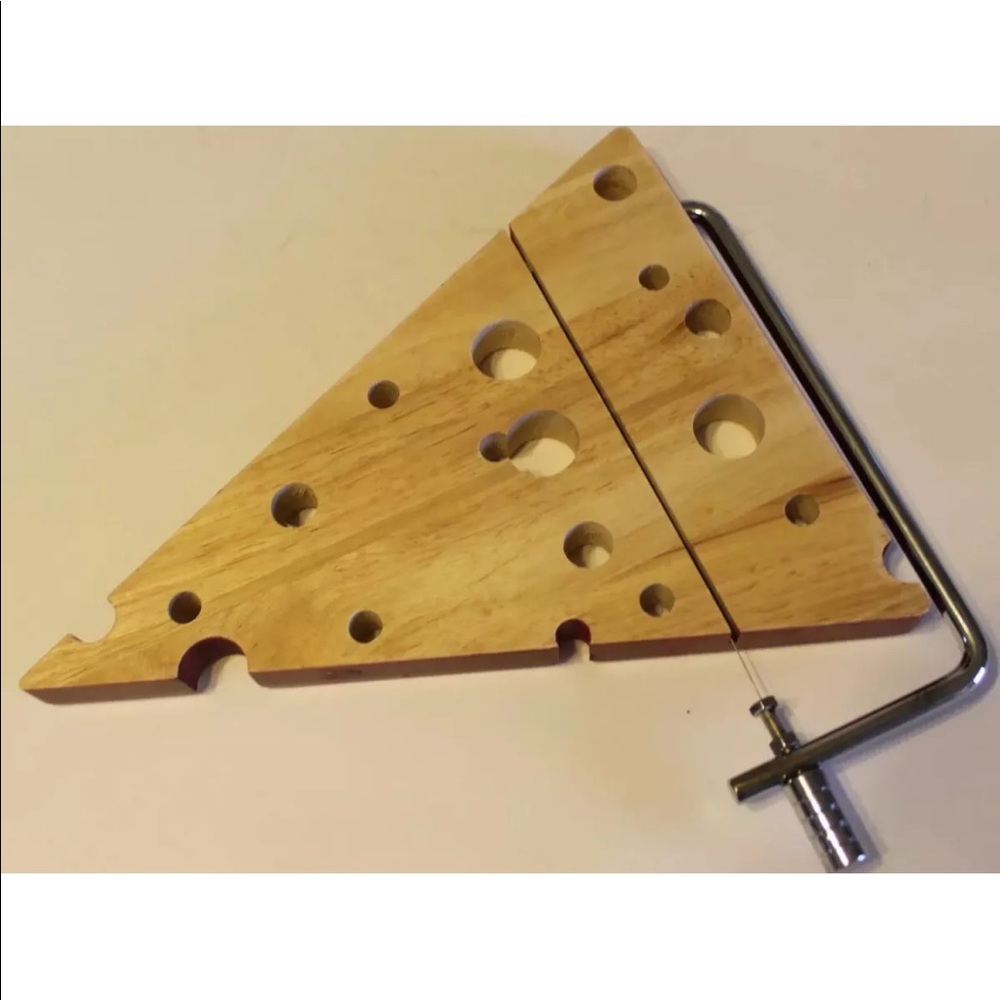 Abbott Wooden Cheese Cutter Mouse Like Design Hard Wood With Stainless Cutter